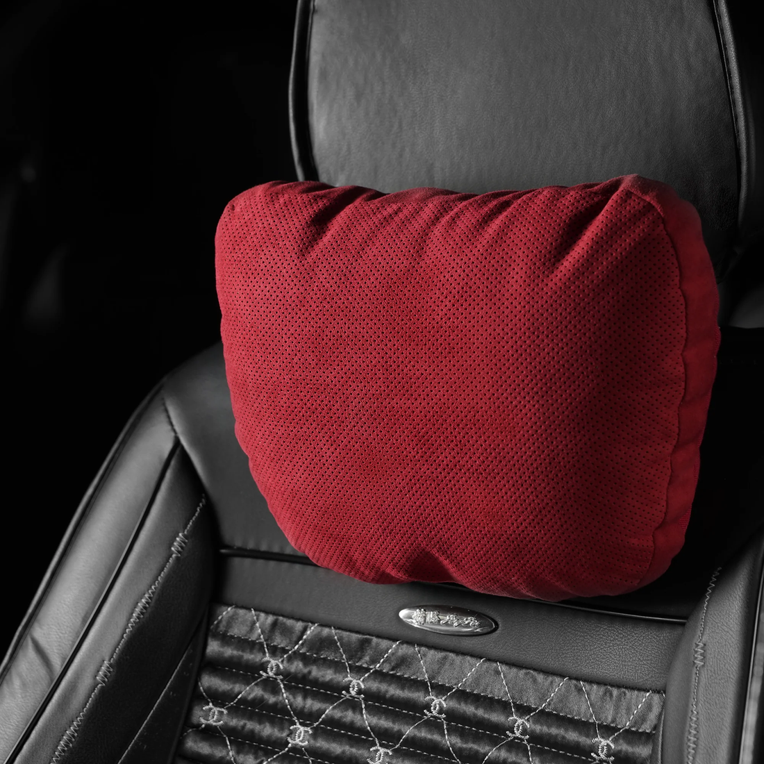 Adjustable Alcantara Car Neck Pillow for Headrest | Racesio