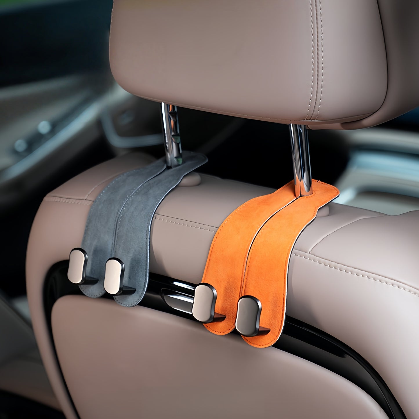 Alcantara Headrest Hooks – Purse Hangers (2 Hooks)