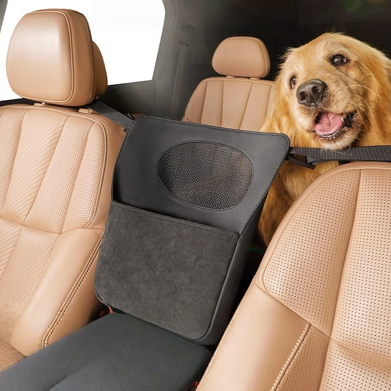 Divisor de asiento de coche y caja de almacenamiento Alcantara: barrera antimascotas