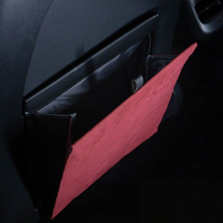 Organizador plegable para coche Alcantara con protección contra patadas