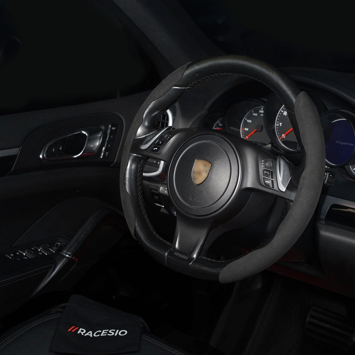 Segmented Alcantara Steering Wheel Cover Grey | racesio