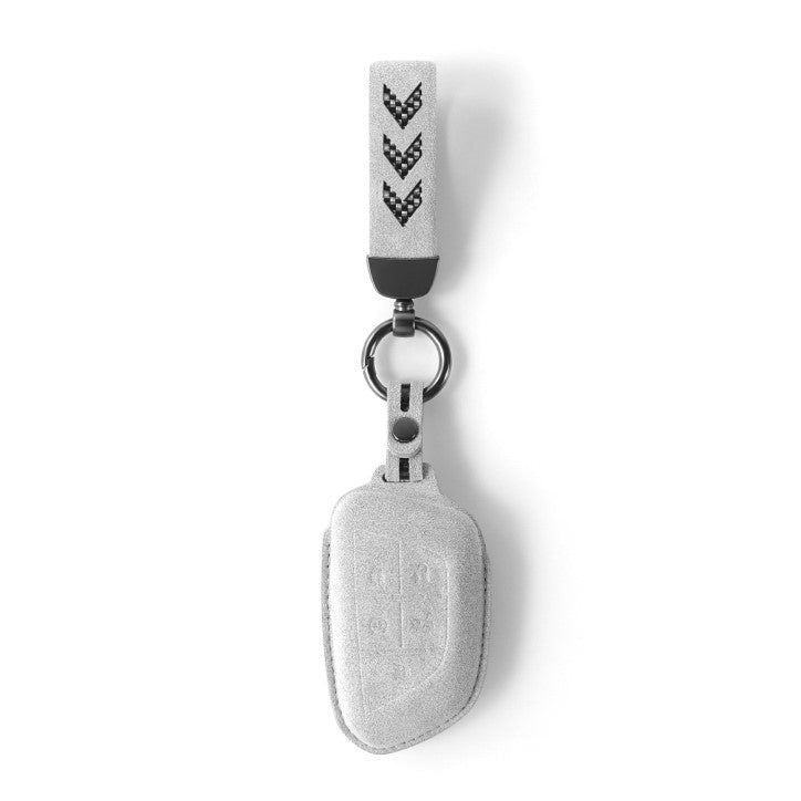 Alcantara Key Fob Cover for Cadillac CT5 CT6 and More Light Grey | Racesio.com