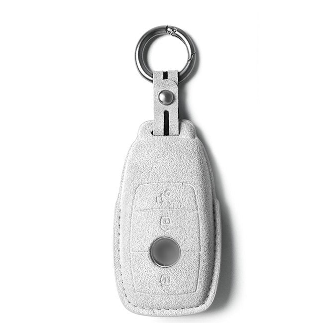 Alcantara Key Fob Cover for Mercedes-Benz C E Class and More Light Grey | Racesio.com