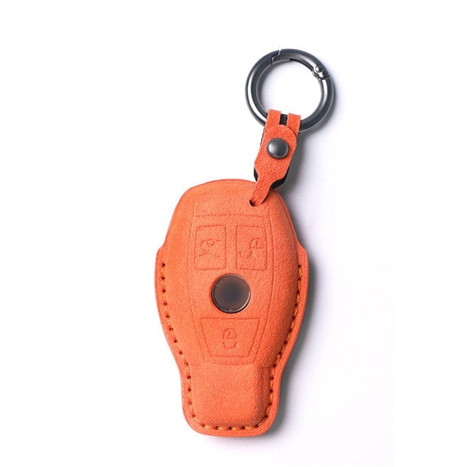 Alcantara Key Fob Cover for Mercedes-Benz GLC & GLK and More Bright Orange | Racesio.com