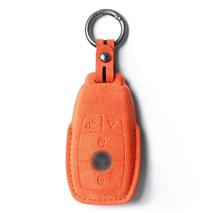Alcantara Key Fob Cover for Mercedes-Benz S Class and More Bright Orange | Racesio.com