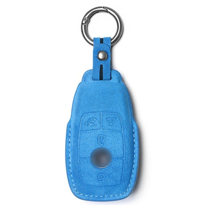 Alcantara Key Fob Cover for Mercedes-Benz S Class and More Sky Blue | Racesio.com