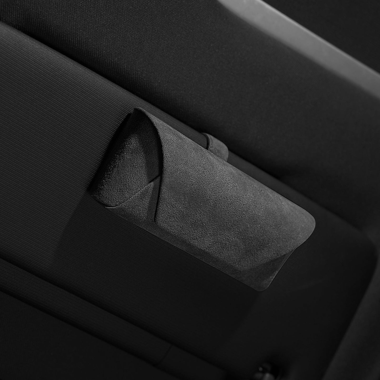 Grey Alcantara Sunglasses Holder for Car Visor - Racesio