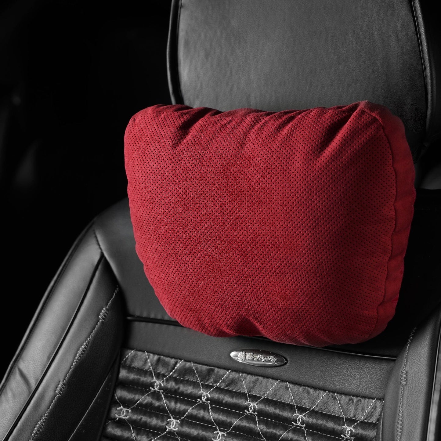 Adjustable Alcantara Car Neck Pillow for Headrest - Racesio