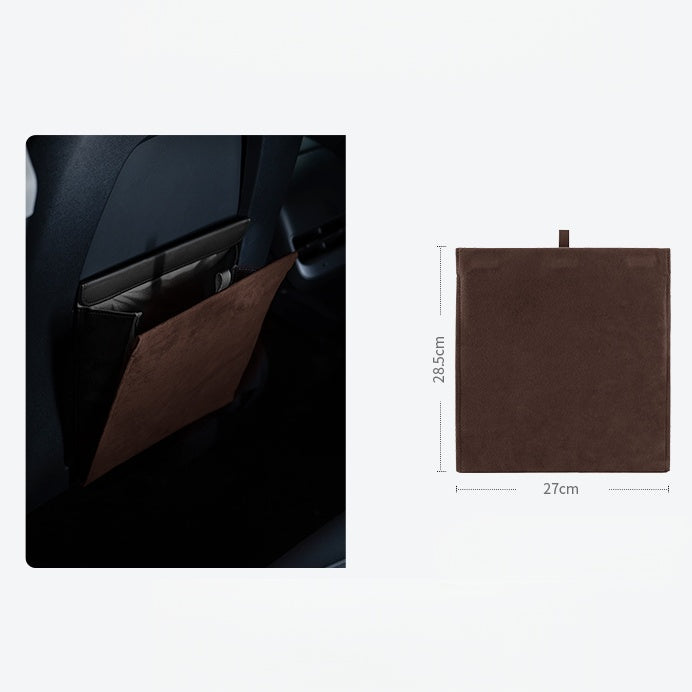 Organizador plegable para coche Alcantara con protección contra patadas