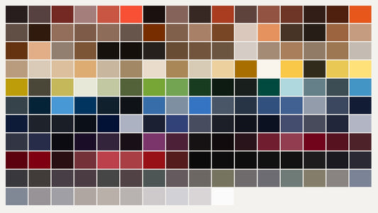 Alcantara colour chart — 170 shades arranged by hue