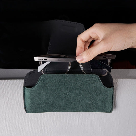 Alcantara Car Sun Visor Glasses Holder – Premium Sunglasses & Eyeglasses Organizer for Vehicles - Racesio - alternate view