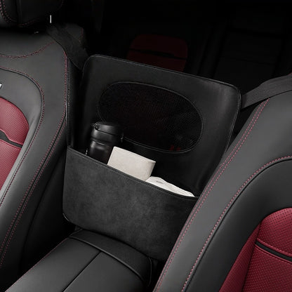 Divisor de asiento de coche y caja de almacenamiento Alcantara: barrera antimascotas