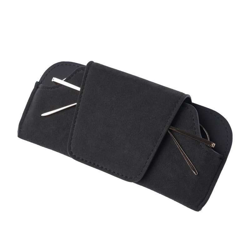 Alcantara Car Sun Visor Glasses Holder – Premium Sunglasses & Eyeglasses Organizer for Vehicles