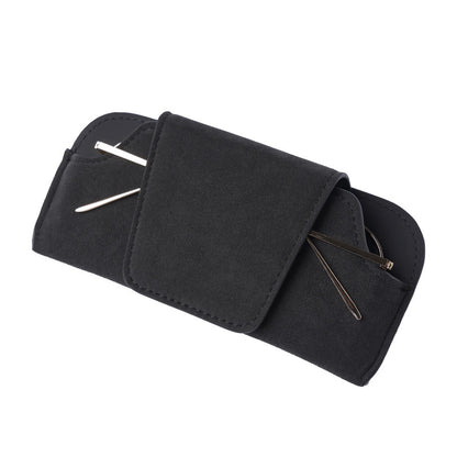 Alcantara Car Sun Visor Glasses Holder – Premium Sunglasses & Eyeglasses Organizer for Vehicles