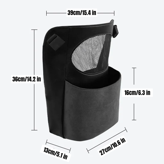 Divisor de asiento de coche y caja de almacenamiento Alcantara: barrera antimascotas