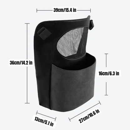 Divisor de asiento de coche y caja de almacenamiento Alcantara: barrera antimascotas