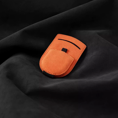 Alcantara Car Visor Glasses Holder & Cardholder orange 3 | Racesio.com