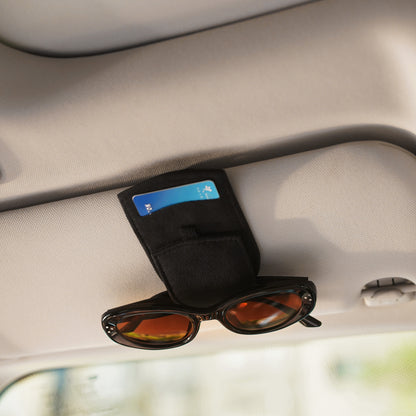 Alcantara Car Visor Glasses Holder & Cardholder 1 | Racesio.com