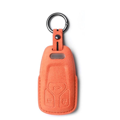 Alcantara Key Fob Cover for Audi A4 A5 A6 and More Bright Orange | Racesio.com