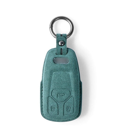 Alcantara Key Fob Cover for Audi A4 A5 A6 and More Dark Green | Racesio.com