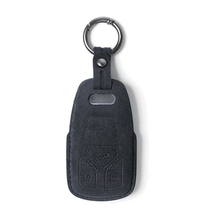 Alcantara Key Fob Cover for Audi A4 A5 A6 and More Dark Grey | Racesio.com