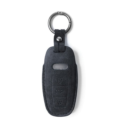 Alcantara Key Fob Cover for Audi E-Tron Series and More Dark Grey | Racesio.com