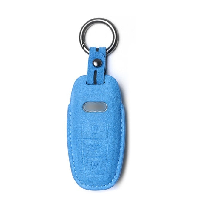 Alcantara Key Fob Cover for Audi E-Tron Series and More Sky Blue | Racesio.com