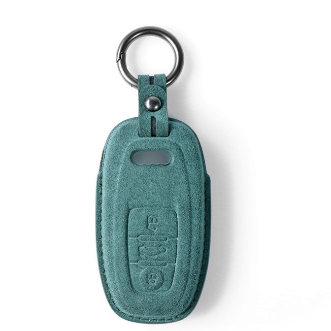 Alcantara Key Fob Cover for Audi Q5 Q8 and More Dark Green | Racesio.com