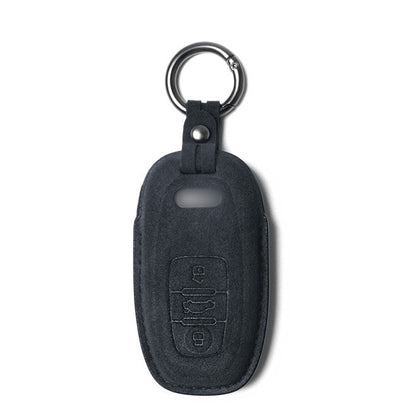 Alcantara Key Fob Cover for Audi Q5 Q8 and More Dark Grey 1 | Racesio.com