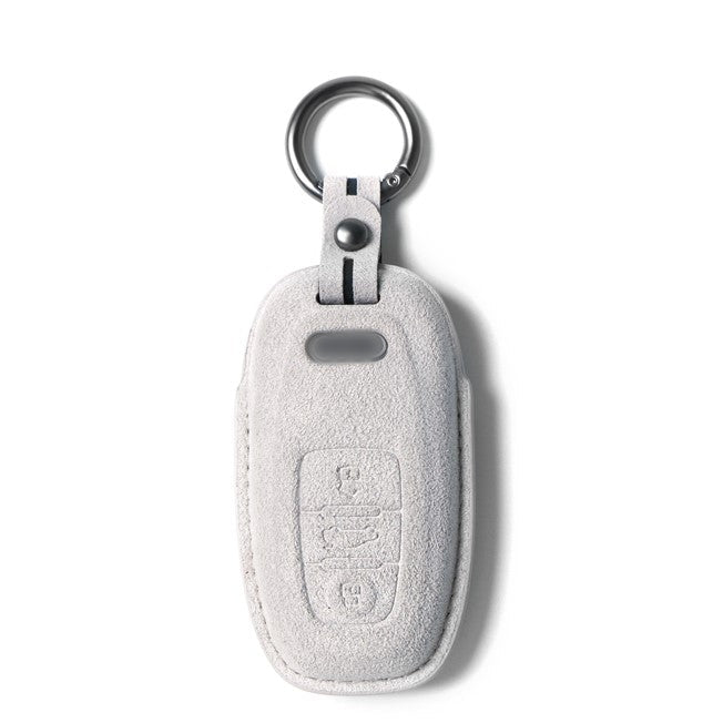 Alcantara Key Fob Cover for Audi Q5 Q8 and More Light Grey | Racesio.com