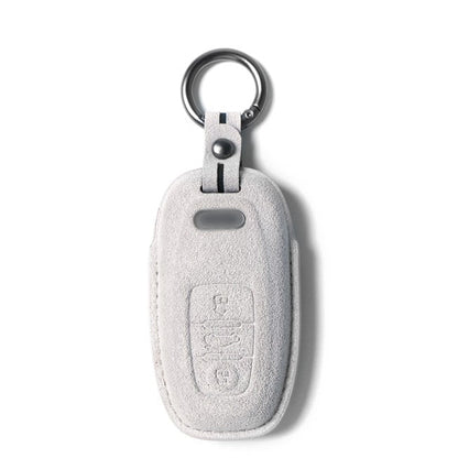 Alcantara Key Fob Cover for Audi Q5 Q8 and More Light Grey | Racesio.com