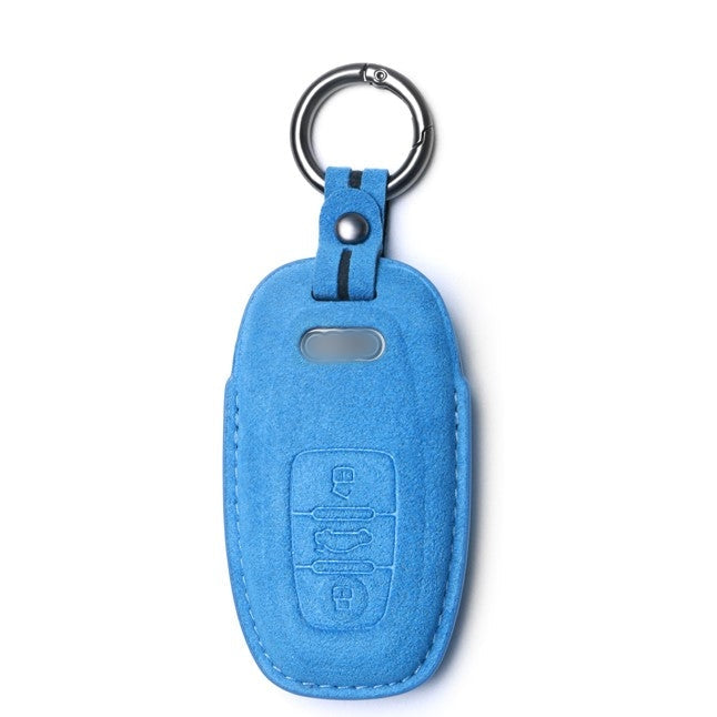 Alcantara Key Fob Cover for Audi Q5 Q8 and More Sky Blue | Racesio.com