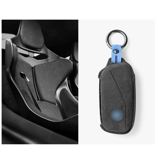 Alcantara Key Fob Cover for BMW 7 Series X7 and More Dark Grey | Racesio.com