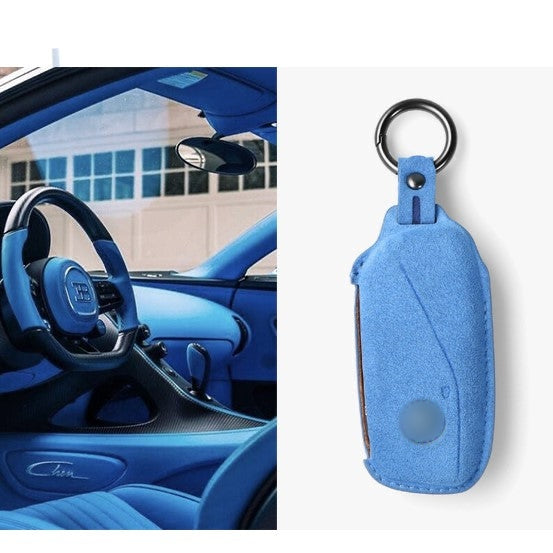 Alcantara Key Fob Cover for BMW 7 Series X7 and More Sky Blue | Racesio.com