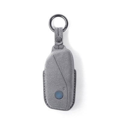 Alcantara Key Fob Cover for BMW 7 Series and More Light Grey | Racesio.com