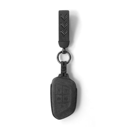 Alcantara Key Fob Cover for Cadillac CT5 CT6 and More Dark Grey | Racesio.com