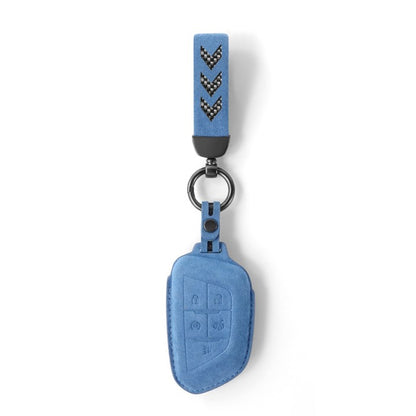 Alcantara Key Fob Cover for Cadillac CT5 CT6 and More Sky Blue | Racesio.com