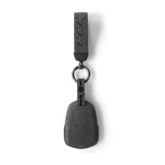 Alcantara Key Fob Cover for Cadillac Escalade 5 Buttons Key Dark Grey | Racesio.com