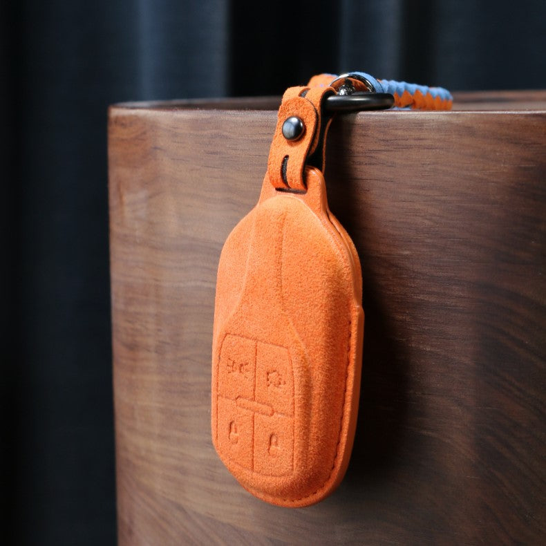 Alcantara Key Fob Cover for Maserati Bright Orange 2| Racesio