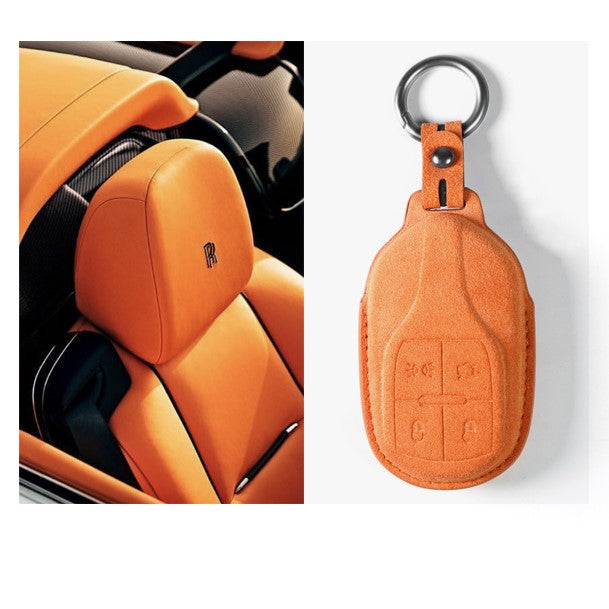 Alcantara Key Fob Cover for Maserati Bright Orange| Racesio