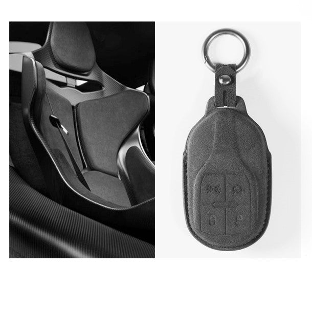 Alcantara Key Fob Cover for Maserati Dark Grey| Racesio