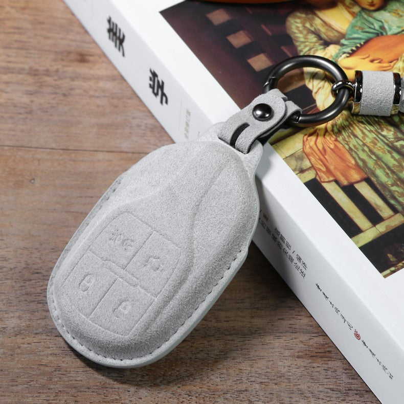 Alcantara Key Fob Cover for Maserati Light Grey 2 | Racesio