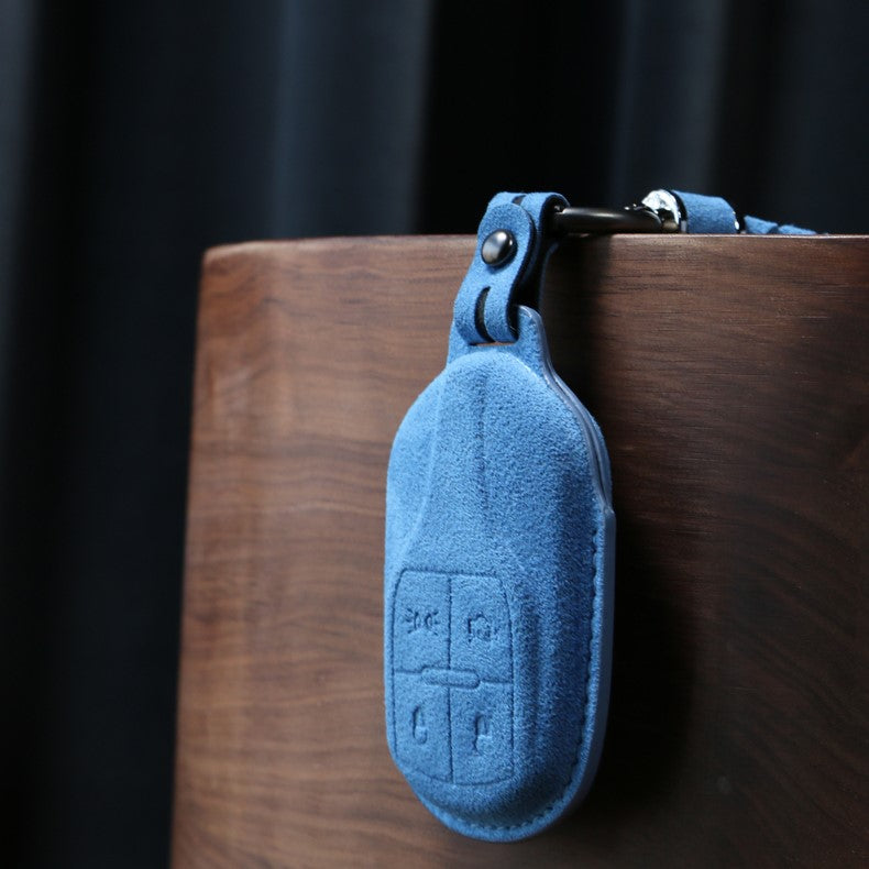 Alcantara Key Fob Cover for Maserati Sky Blue 2 | Racesio