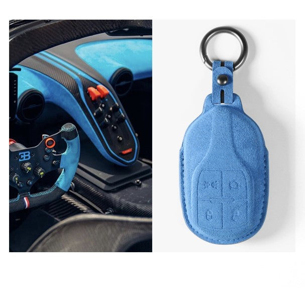 Alcantara Key Fob Cover for Maserati Sky Blue | Racesio