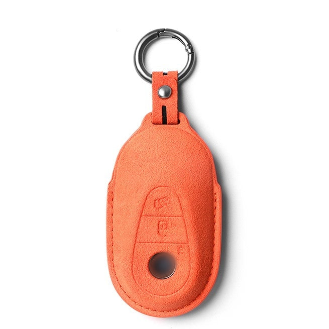 Alcantara Key Fob Cover for Mercedes-Benz C Class and More Bright Orange | Racesio.com