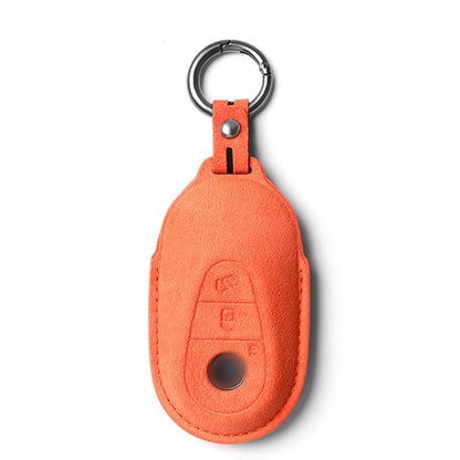 Alcantara Key Fob Cover for Mercedes-Benz C Class and More Bright Orange | Racesio.com