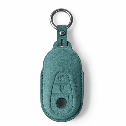 Alcantara Key Fob Cover for Mercedes-Benz C Class and More Dark Green | Racesio.com