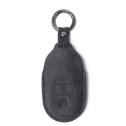 Alcantara Key Fob Cover for Mercedes-Benz C Class and More Dark Grey | Racesio.com