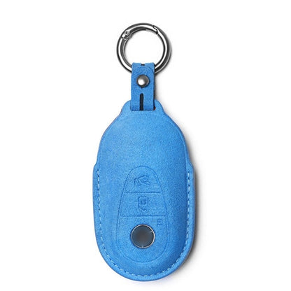 Alcantara Key Fob Cover for Mercedes-Benz C Class and More Sky Blue | Racesio.com