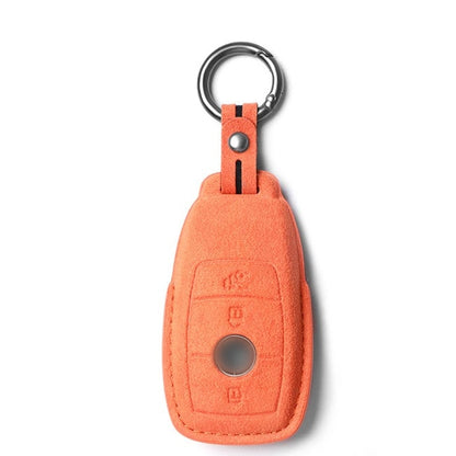 Alcantara Key Fob Cover for Mercedes-Benz C E Class and More Bright Orange | Racesio.com